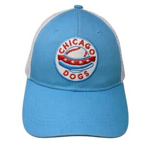 Chicago Dogs Snapback Trucker Hat Blue One Size Embroidered Mesh Back BWM Global